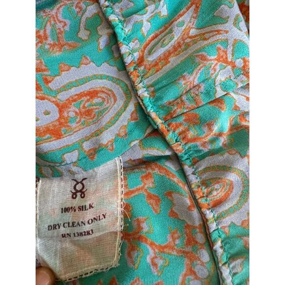 Figue Gianna Tassel Tiered Ruffle Silk Maxi Dress Size L - Picture 5 of 7